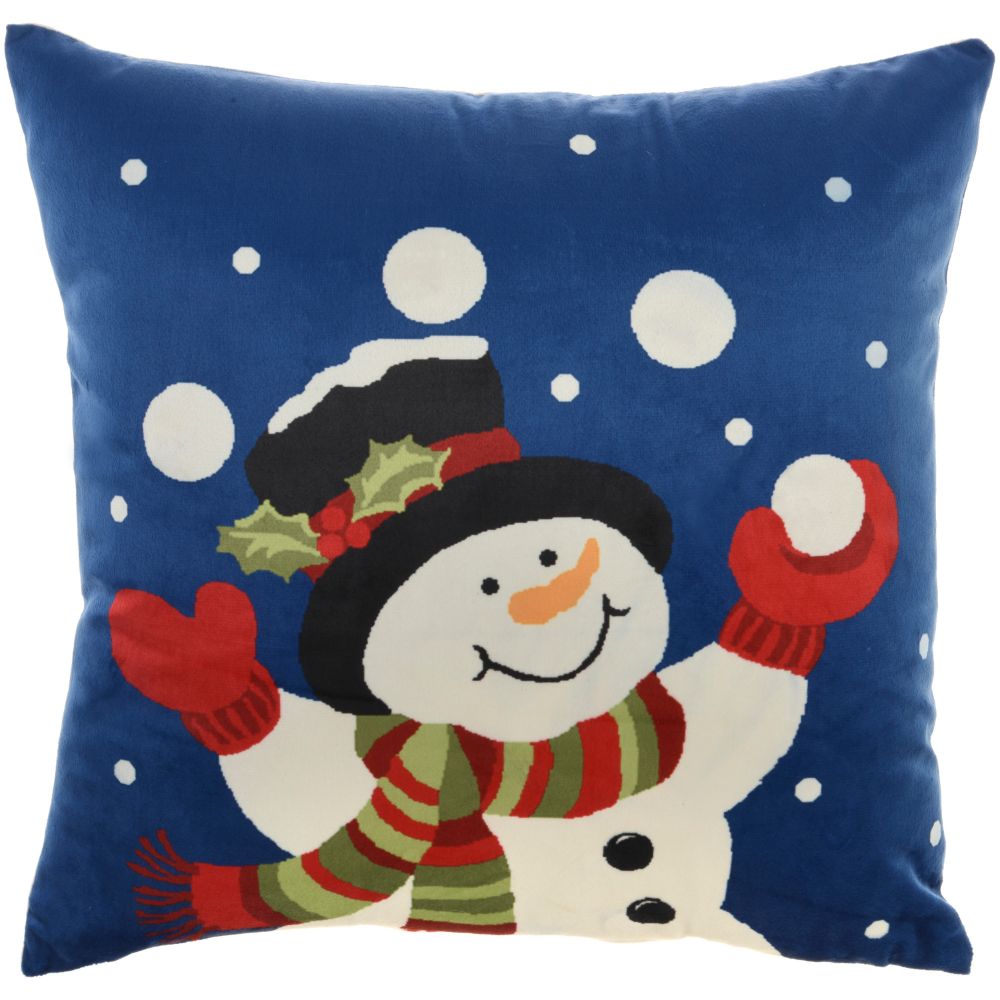 Nourison L0318 Holiday Pillows Light Up Snowman Multicolor Throw Pillows