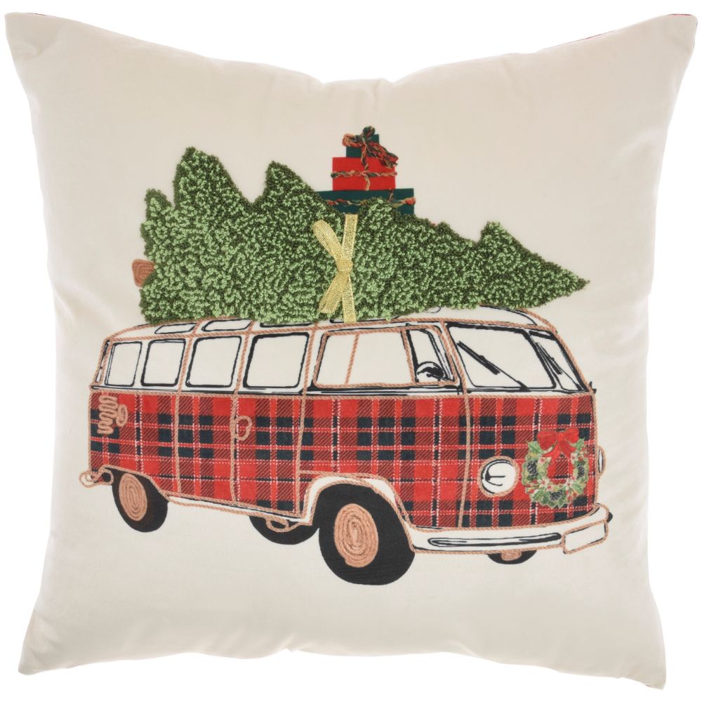 Nourison L0265 Holiday Pillows Holiday Vw Van Multicolor Throw Pillows