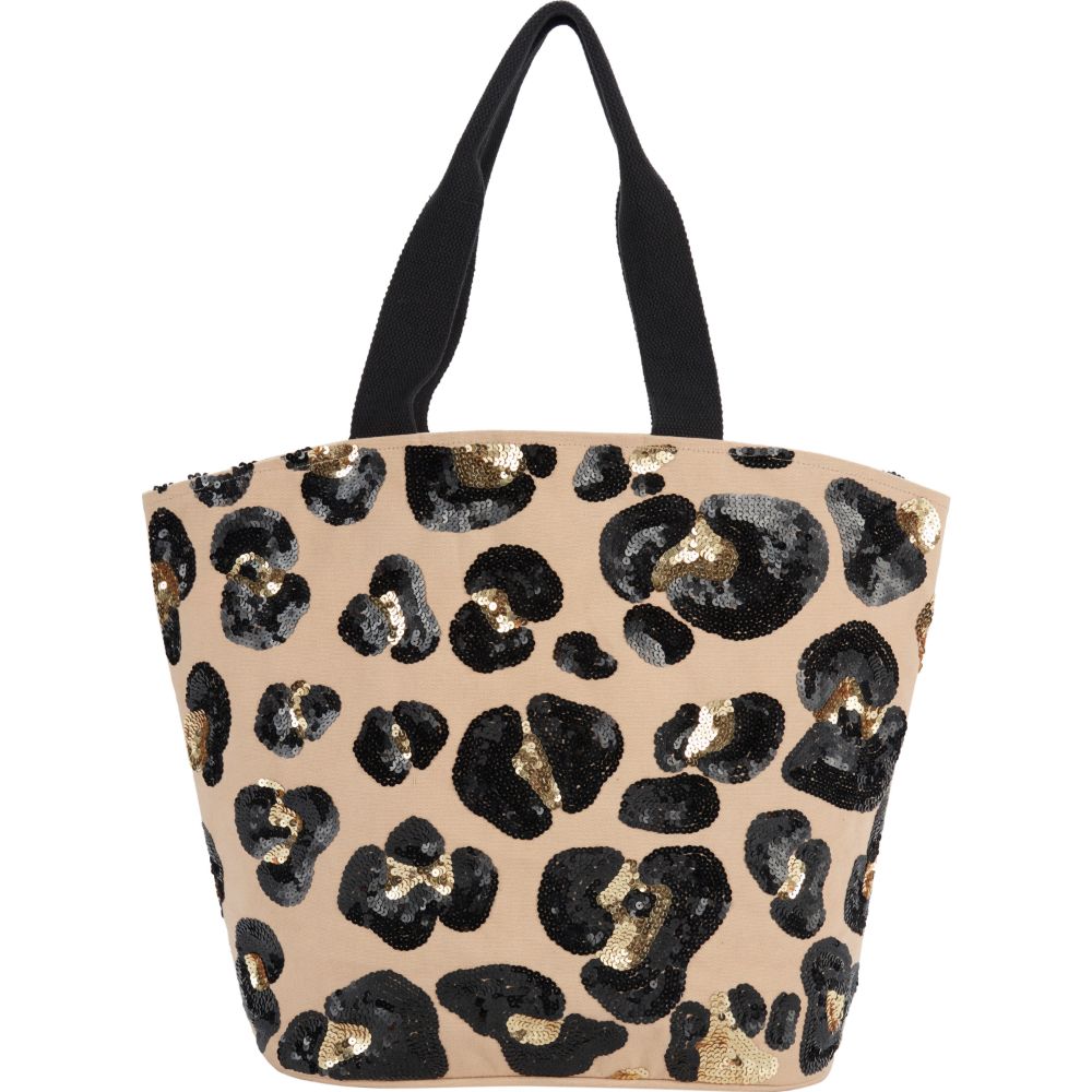 Nourison 0798019082758 Handbags & Crossbody Leopard Print Tote Bag Beige Handbags