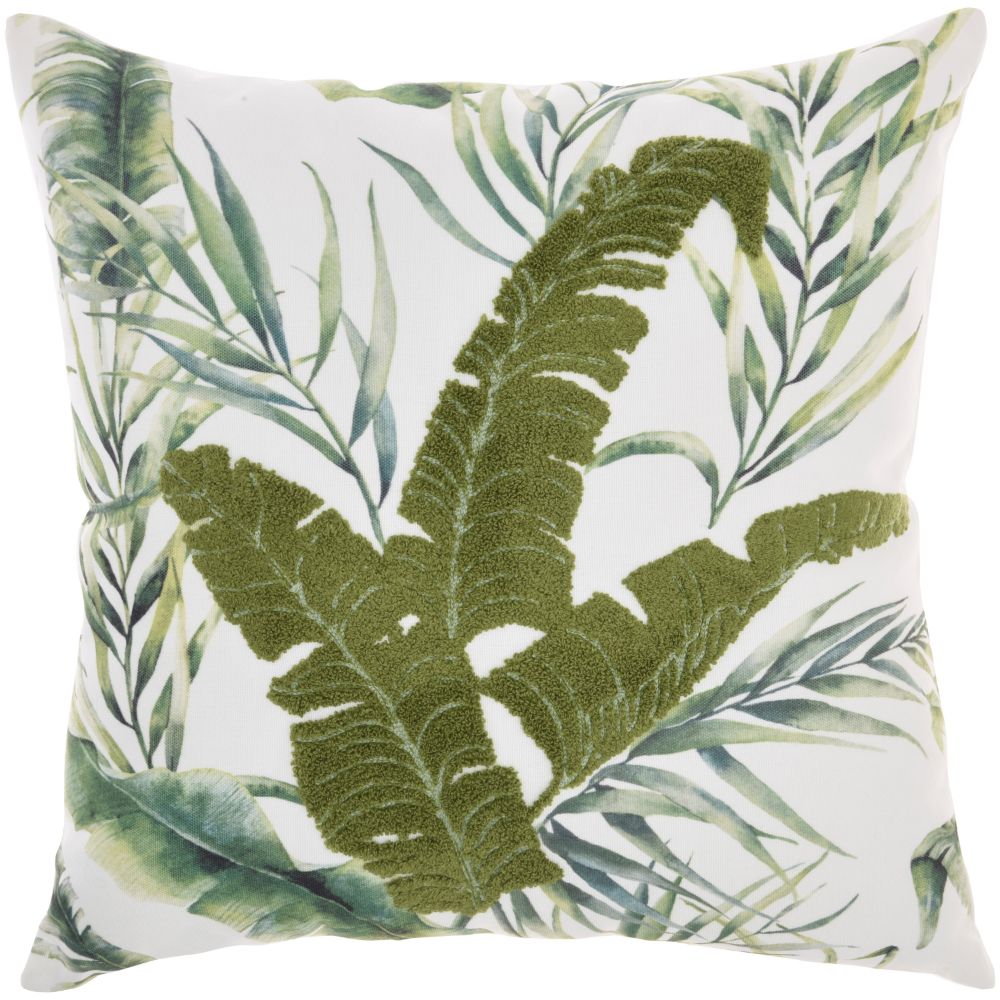 Nourison L0946 Life Styles Towel Emb Palm Leave Green Throw Pillows