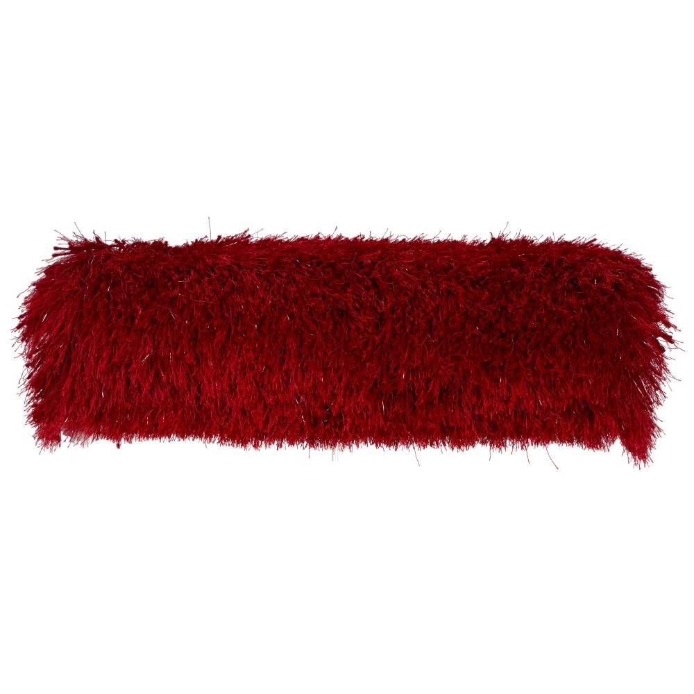 Nourison TL004 Shag Yarn Shimmer Red Throw Pillows