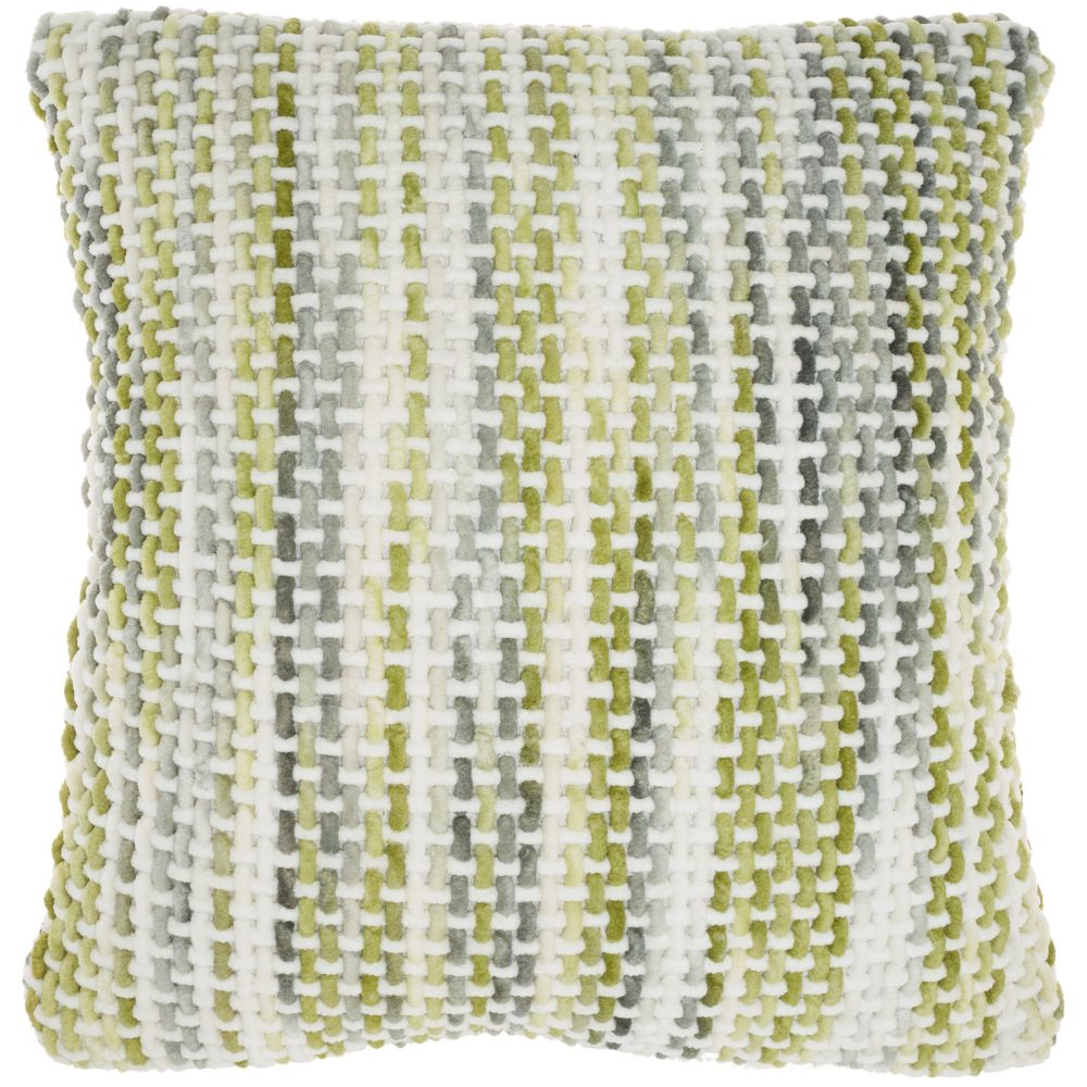 Nourison DC059 Life Styles Space Dye Basktweave Green / Grey Throw Pillows