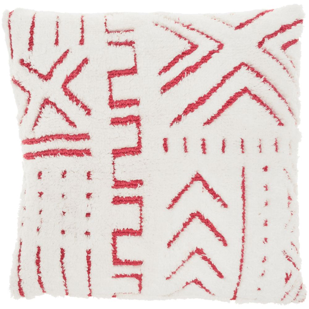 Nourison AA016 Life Styles Woven Boho Pattern Hot Pink Throw Pillows