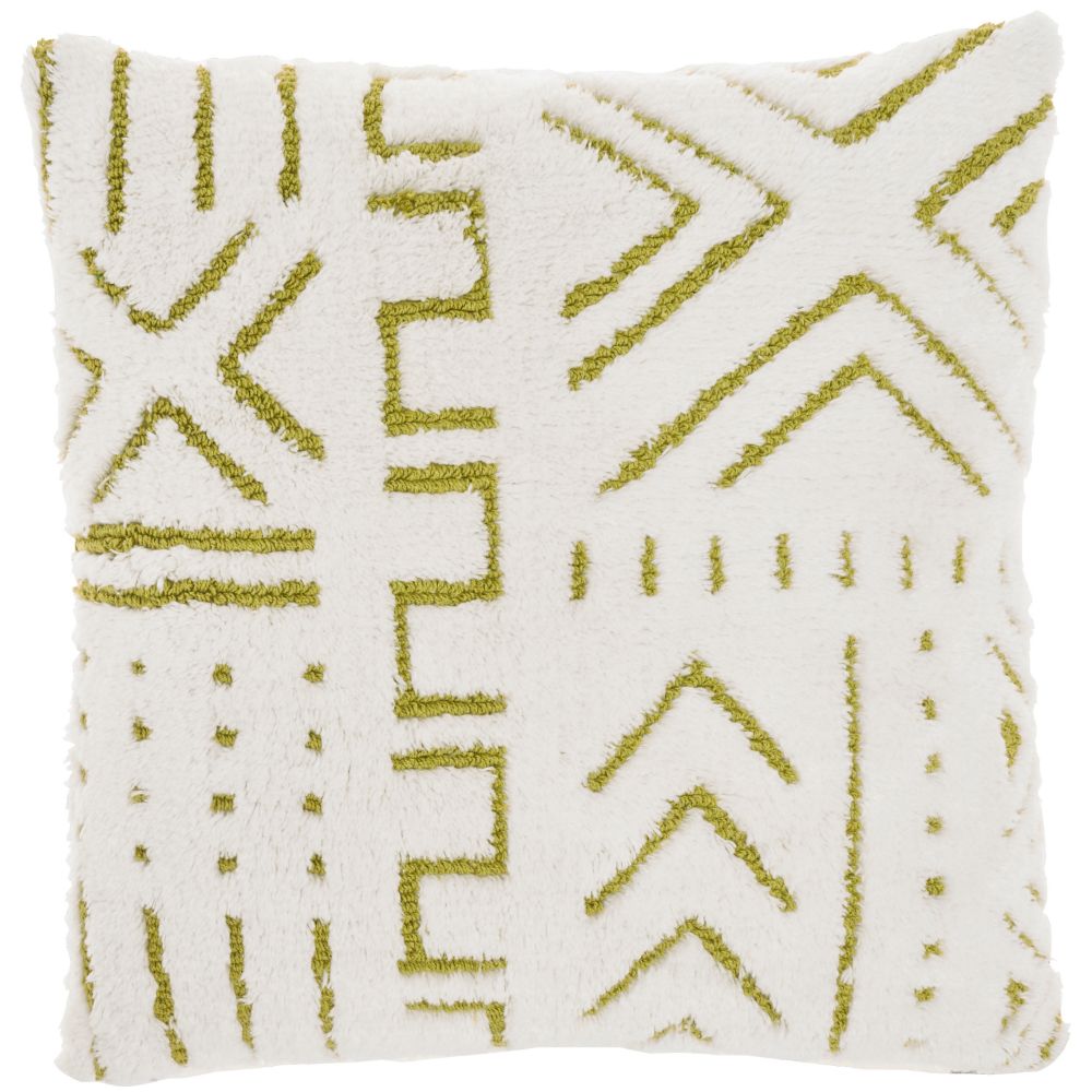 Nourison AA016 Life Styles Woven Boho Pattern Lime Throw Pillows