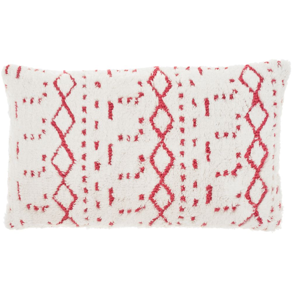 Nourison AA019 Life Styles Woven Boho Pattern Hot Pink Throw Pillows