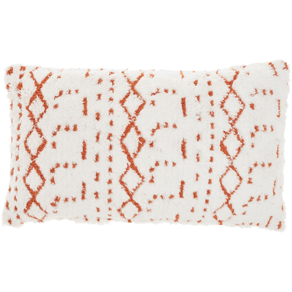 Nourison AA019 Life Styles Woven Boho Pattern Orange Throw Pillows