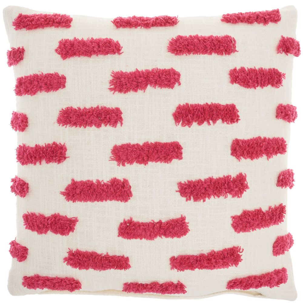 Nourison GC576 Life Styles Tufted Lines Hot Pink Throw Pillows