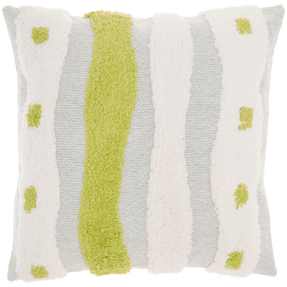 Nourison CN980 Life Styles Tufted Woven Waves Lime Throw Pillows