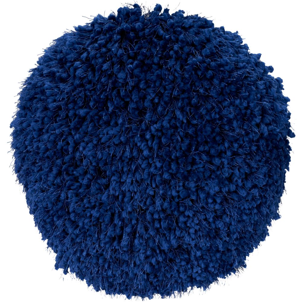 Nourison TL003 Shag Lush Yarn Blue Ink Throw Pillows