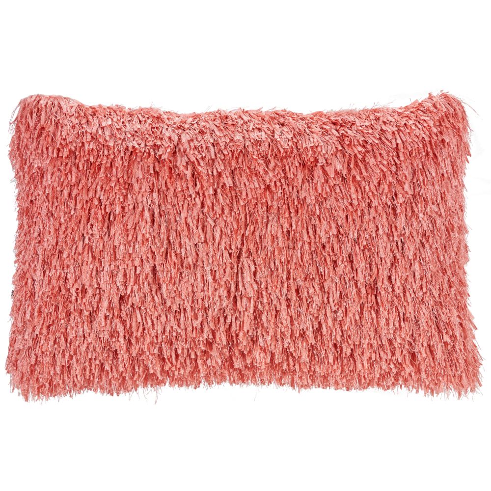 Nourison TL048 Shag Soft Ribbon Coral Throw Pillows