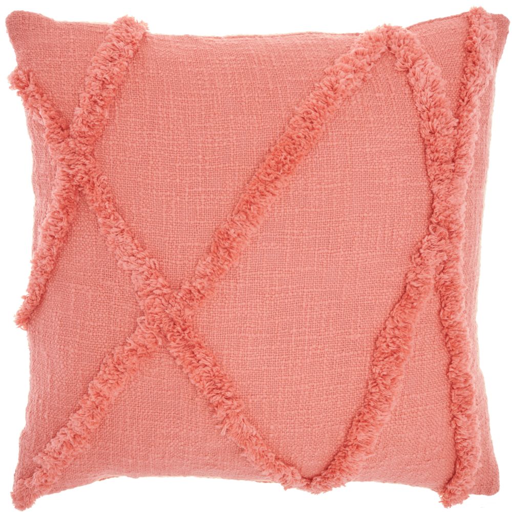 Nourison SH018 Life Styles Distressed Diamond Coral Throw Pillows