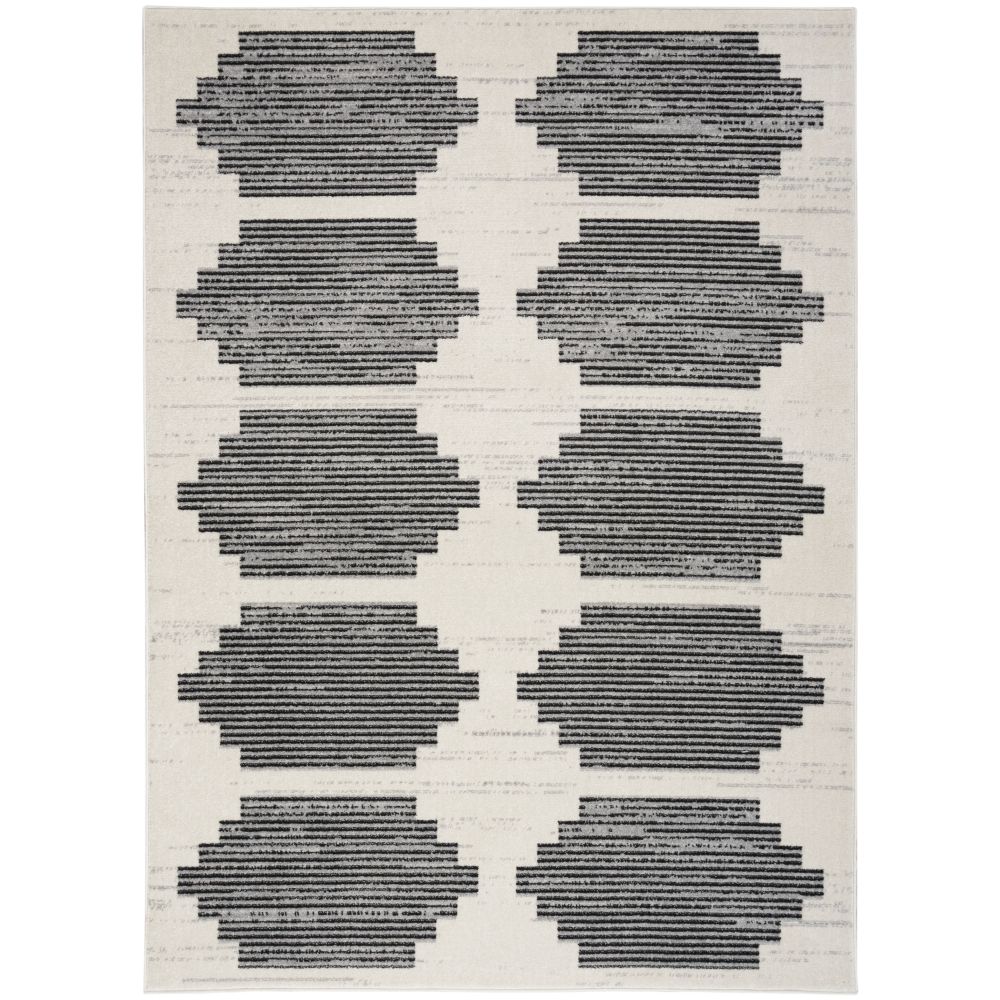Nourison MDP01 Ivory/Grey Modern Passion Area Rug, 4