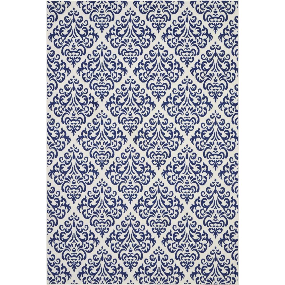 Nourison GRF06 Grafix 6 Ft. x 9 Ft. Indoor/Outdoor Rectangle Rug in  White/Blue