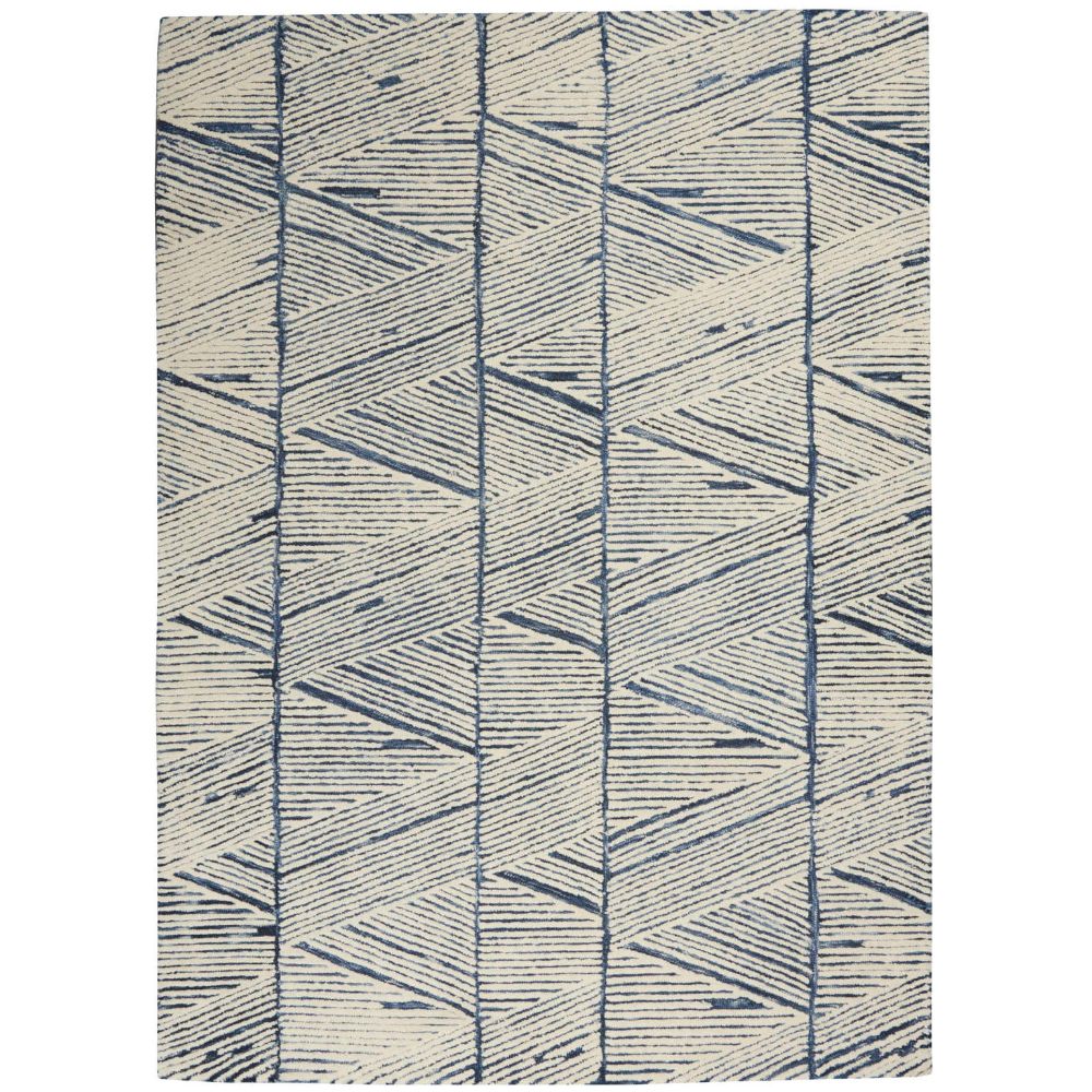 Nourison VAI01 Vail Area Rug - 2 ft. 3 in. X 7 ft. 6 in. in White Blue