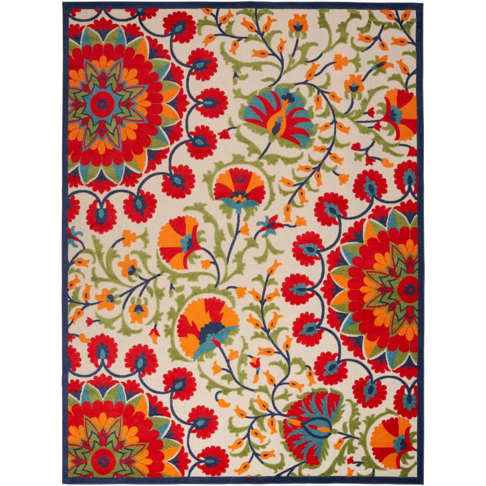 Nourison ALH20 Aloha Area Rug - 9 ft. X 12 ft. in Red/Multi