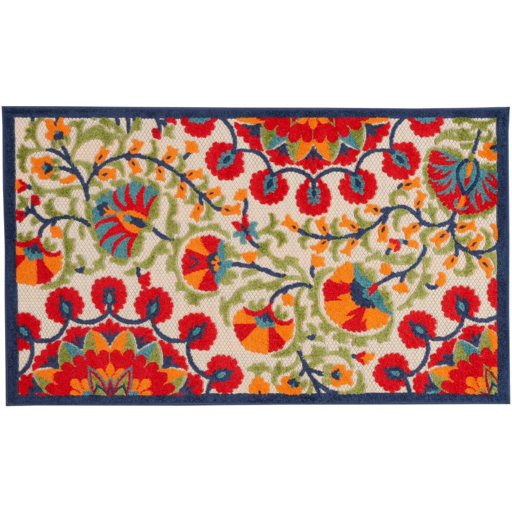 Nourison ALH20 Aloha Area Rug - 3 ft. X 5 ft. in Red/Multi
