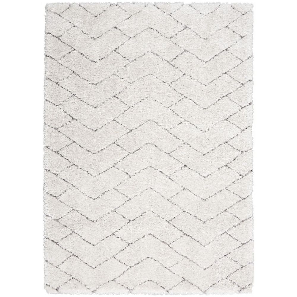 Nourison LXR03 Luxurious Shag Area Rug - 4 ft. X 6 ft. in Ivory/Grey