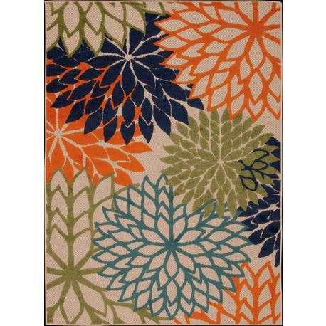 Nourison ALH05 Aloha 3 Ft.6 In. x 5 Ft.6 In. Indoor/Outdoor Rectangle Rug in  Multicolor