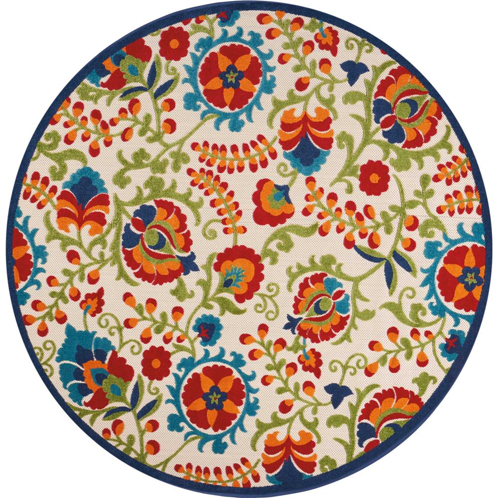 Nourison ALH17 Aloha 7 Ft.10 In. x ROUND Indoor/Outdoor Round Rug in  Multicolor