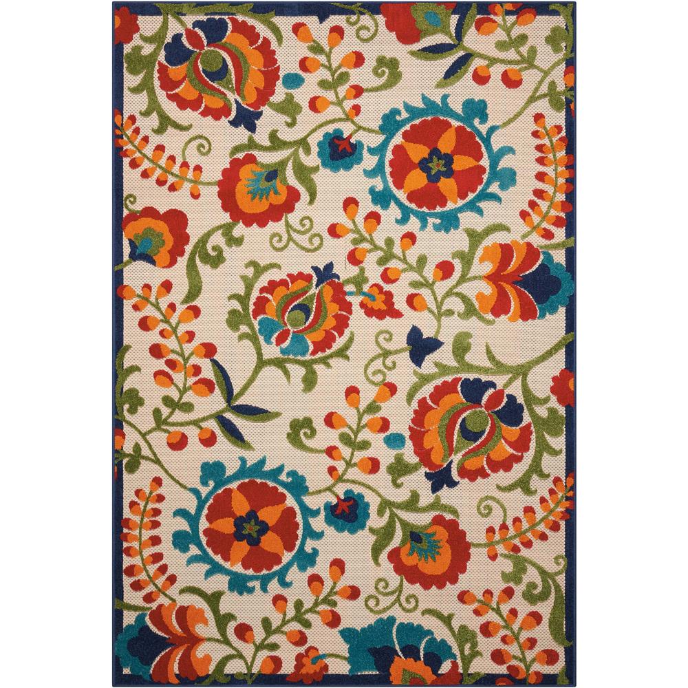 Nourison ALH17 Aloha 5 Ft.3 In. x 7 Ft.5 In. Indoor/Outdoor Rectangle Rug in  Multicolor