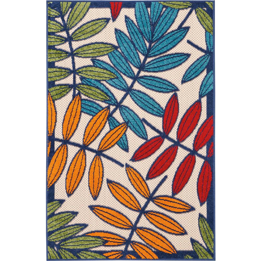 Nourison ALH18 Aloha 2 Ft.8 In. x 4 Ft. Indoor/Outdoor Rectangle Rug in  Multicolor