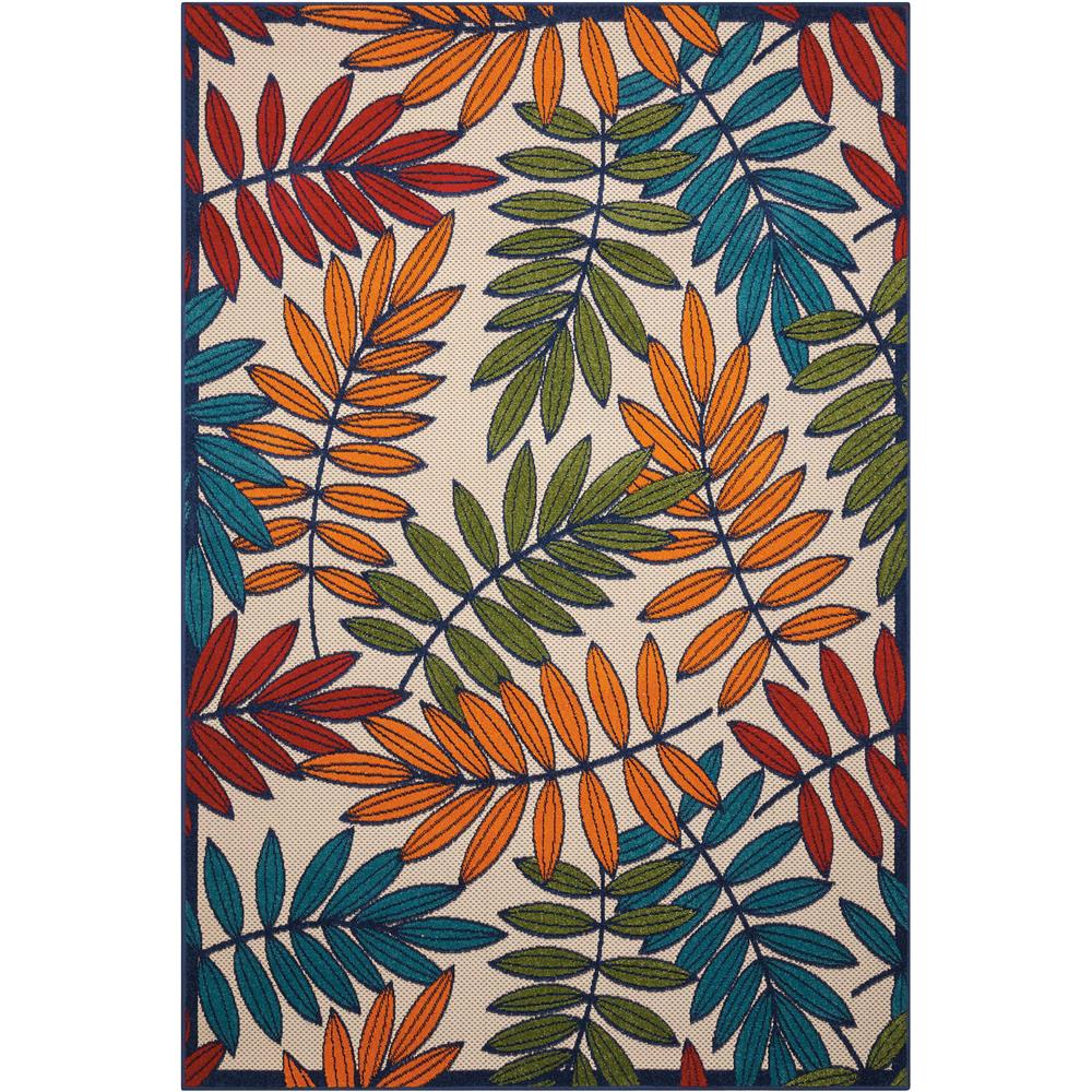Nourison ALH18 Aloha 3 Ft.6 In. x 5 Ft.6 In. Indoor/Outdoor Rectangle Rug in  Multicolor