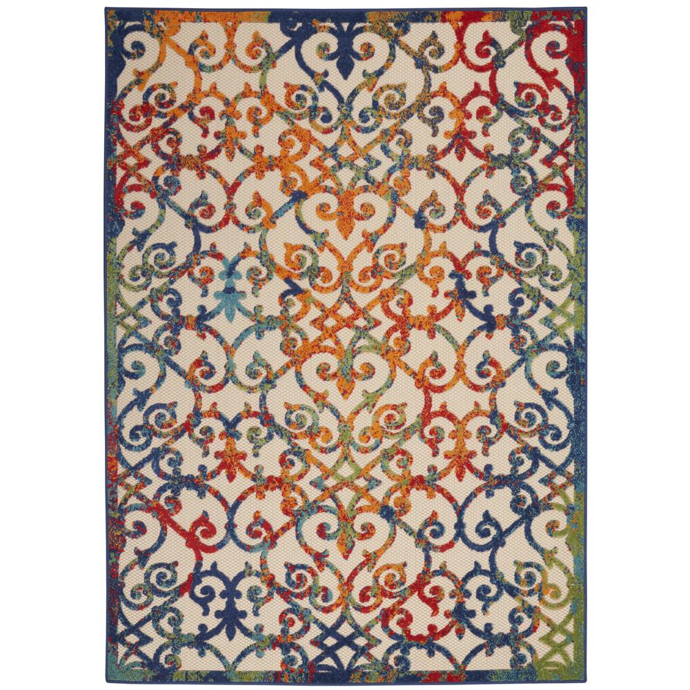 Nourison ALH21 Aloha 3 Ft.6 In. x 5 Ft.6 In. Indoor/Outdoor Rectangle Rug in  Multicolor