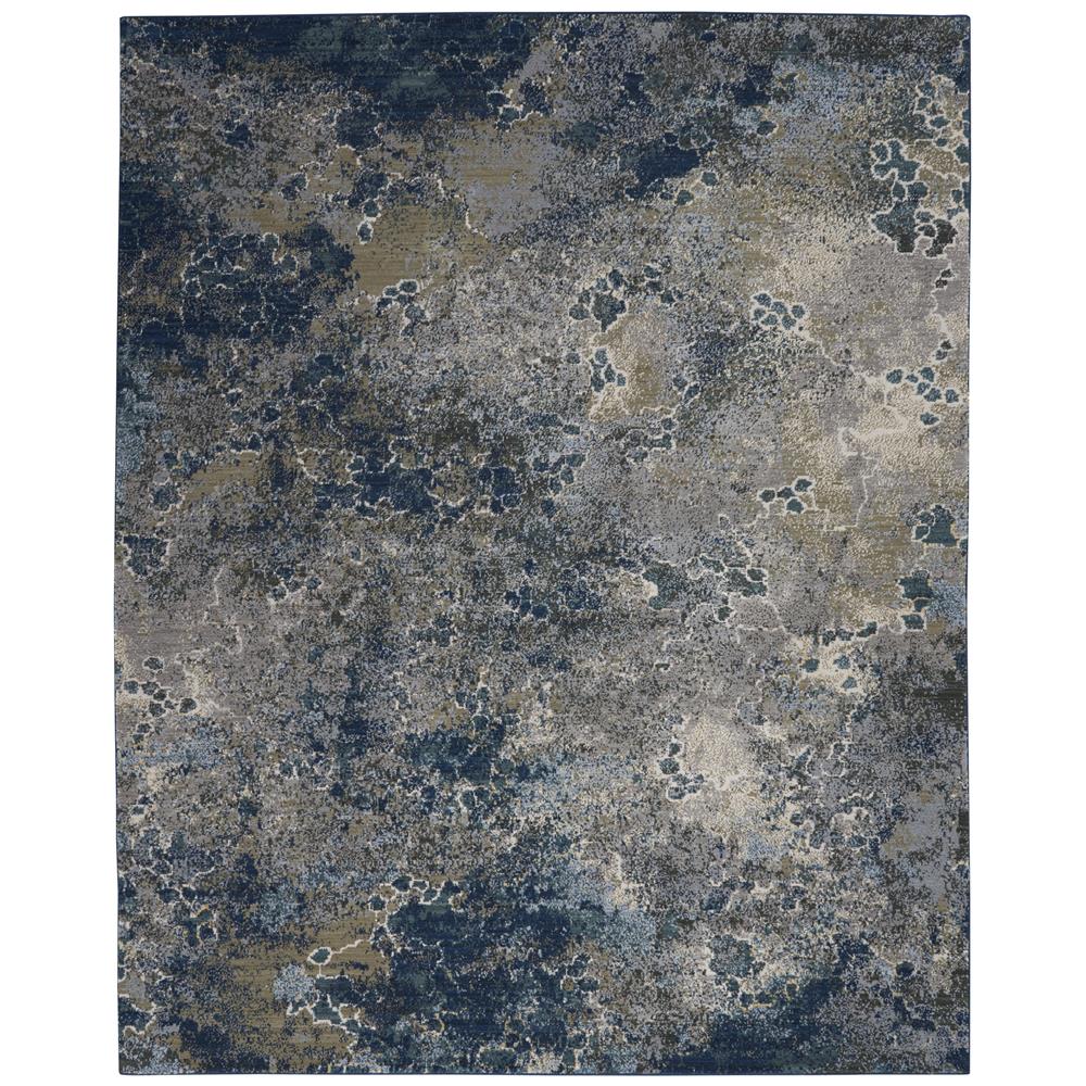 Nourison ATW02 Artworks 7 Ft.9 In. x 9 Ft.9 In. Indoor/Outdoor Rectangle Rug in  Blue/Grey
