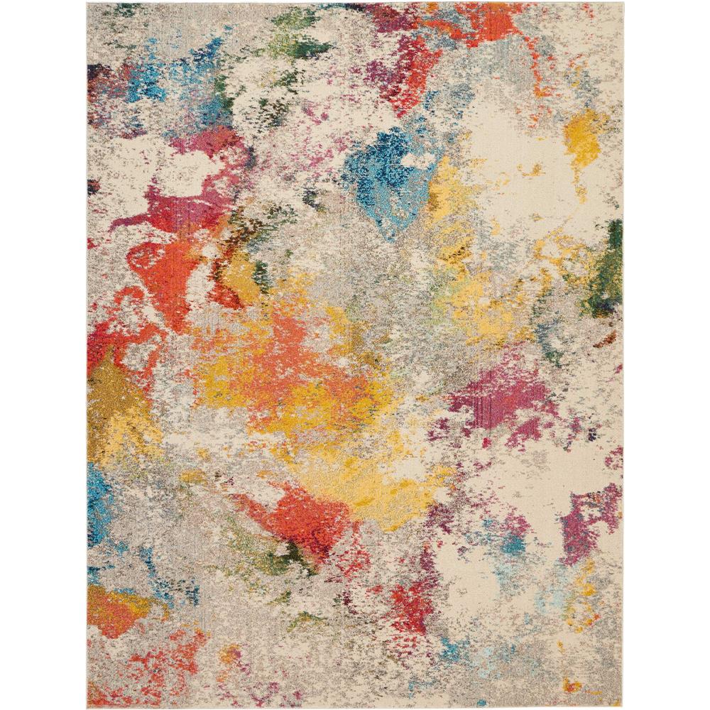 Nourison CES12 Celestial 7 Ft.10 In. x 10 Ft.6 In. Indoor/Outdoor Rectangle Rug in  Ivory/Multicolor