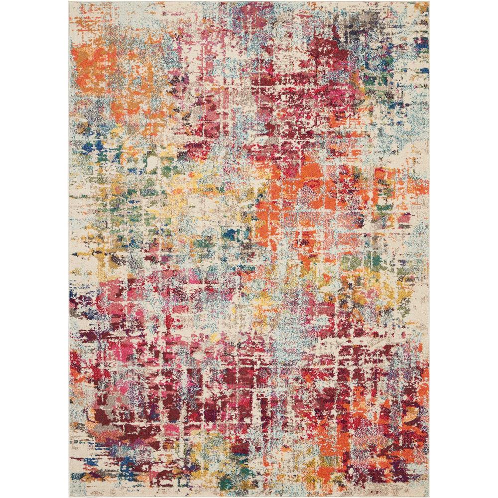 Nourison CES13 Celestial 3 Ft.11 In. x 5 Ft.11 In. Indoor/Outdoor Rectangle Rug in  Pink/Multicolor