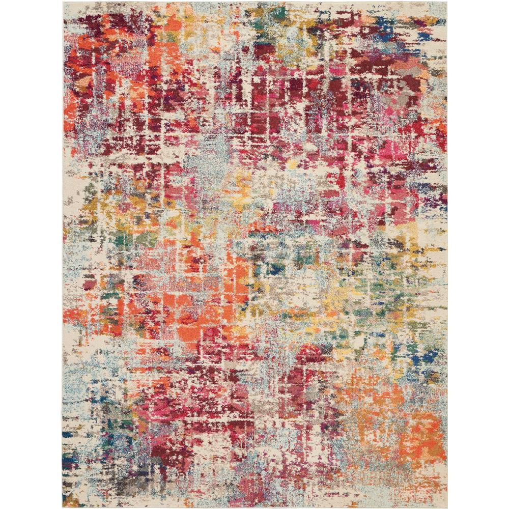 Nourison CES13 Celestial 7 Ft.10 In. x 10 Ft.6 In. Indoor/Outdoor Rectangle Rug in  Pink/Multicolor