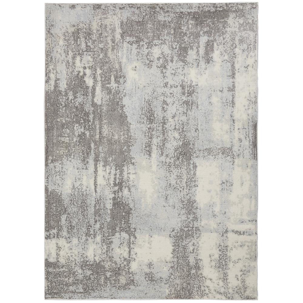 Nourison IMT02 Imprints 4 Ft. x 6 Ft. Indoor/Outdoor Rectangle Rug in  Grey/Light Blue