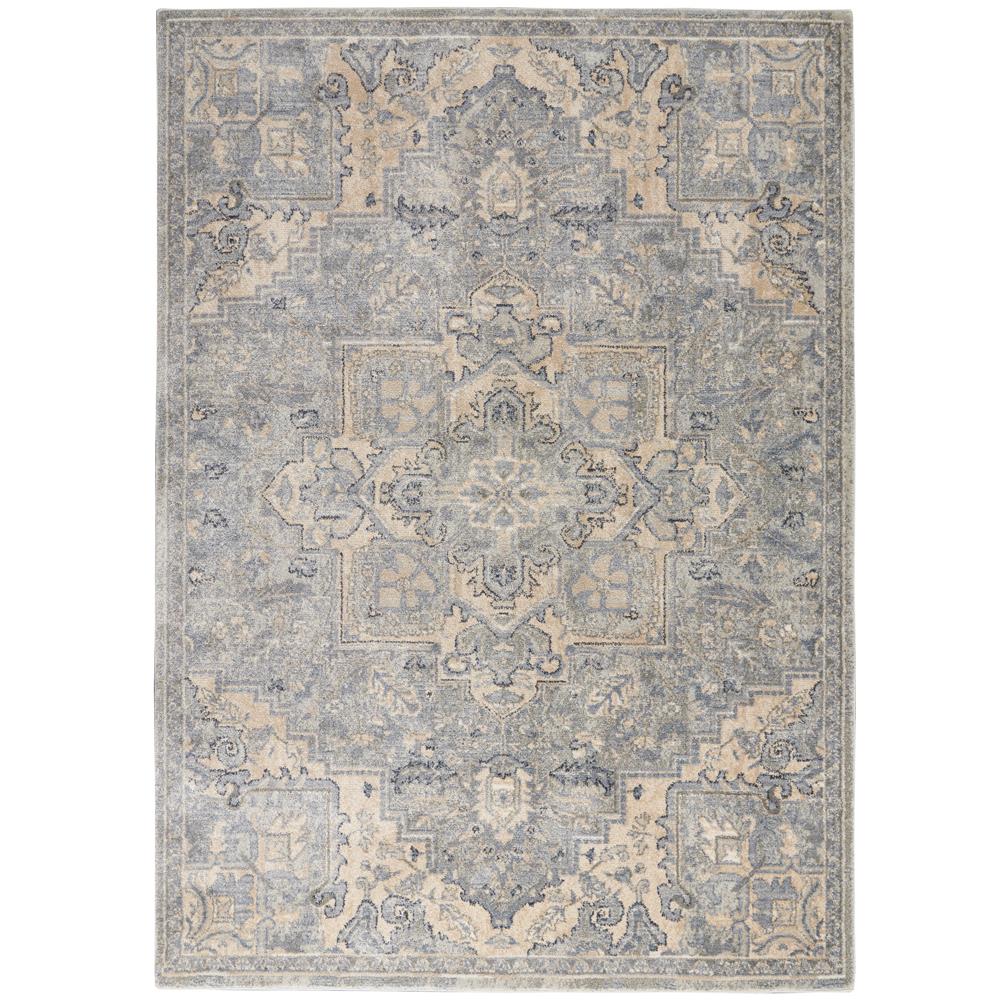 Nourison KI382 Moroccan Celebration 3 Ft.10 In. x 5 Ft.10 In. Indoor/Outdoor Rectangle Rug in  Silver