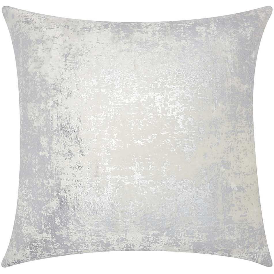 Nourison DR502 Mina Victory Luminecence Distressed Metallic Silver Throw Pillow  20" x 20"
