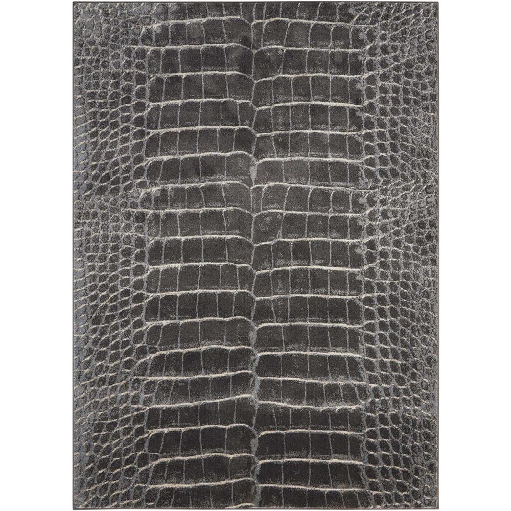 Nourison MAE09 Maxell 5 Ft.3 In. x 7 Ft.3 In. Indoor/Outdoor Rectangle Rug in  Charcoal