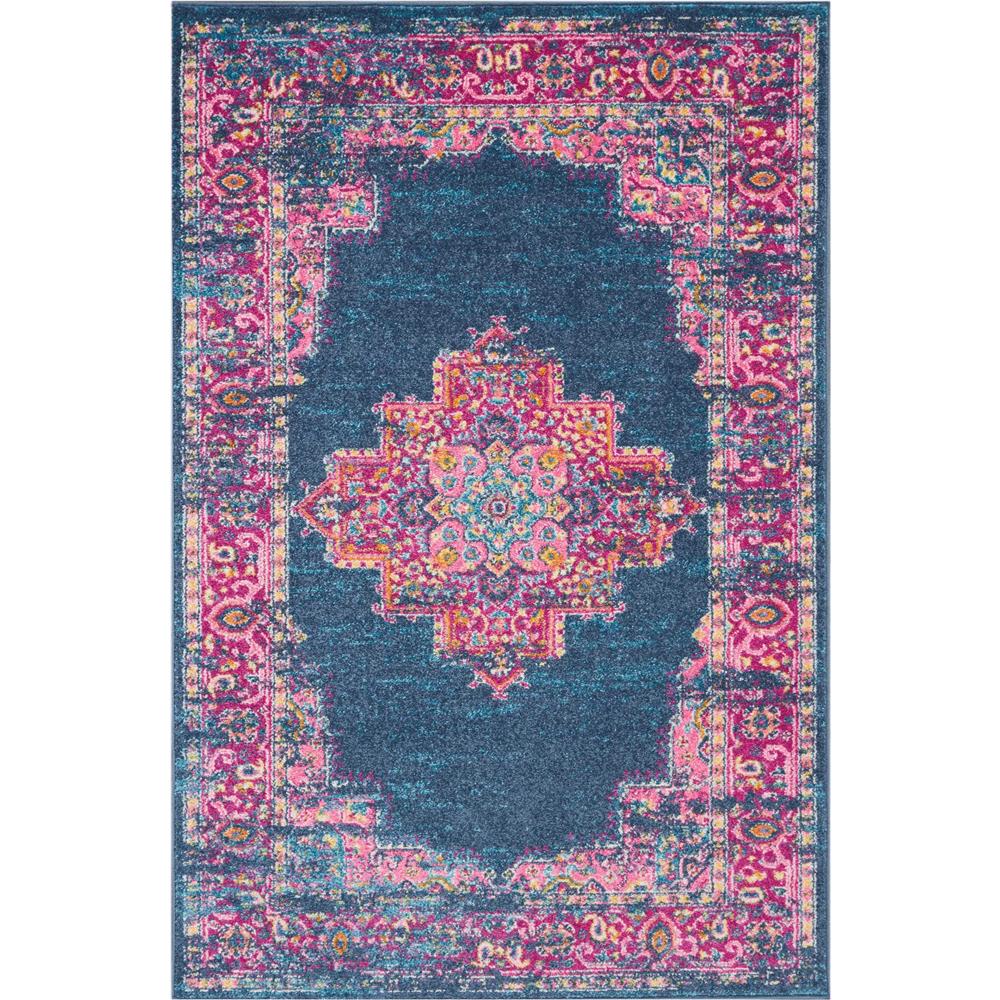 Nourison PSN03 Passion 3 Ft.9 In. x 5 Ft.9 In. Indoor/Outdoor Rectangle Rug in  Blue