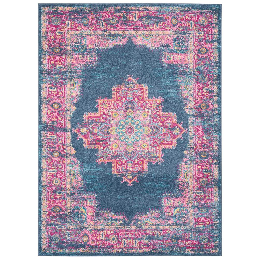 Nourison PSN03 Passion 5 Ft.3 In. x 7 Ft.3 In. Indoor/Outdoor Rectangle Rug in  Blue