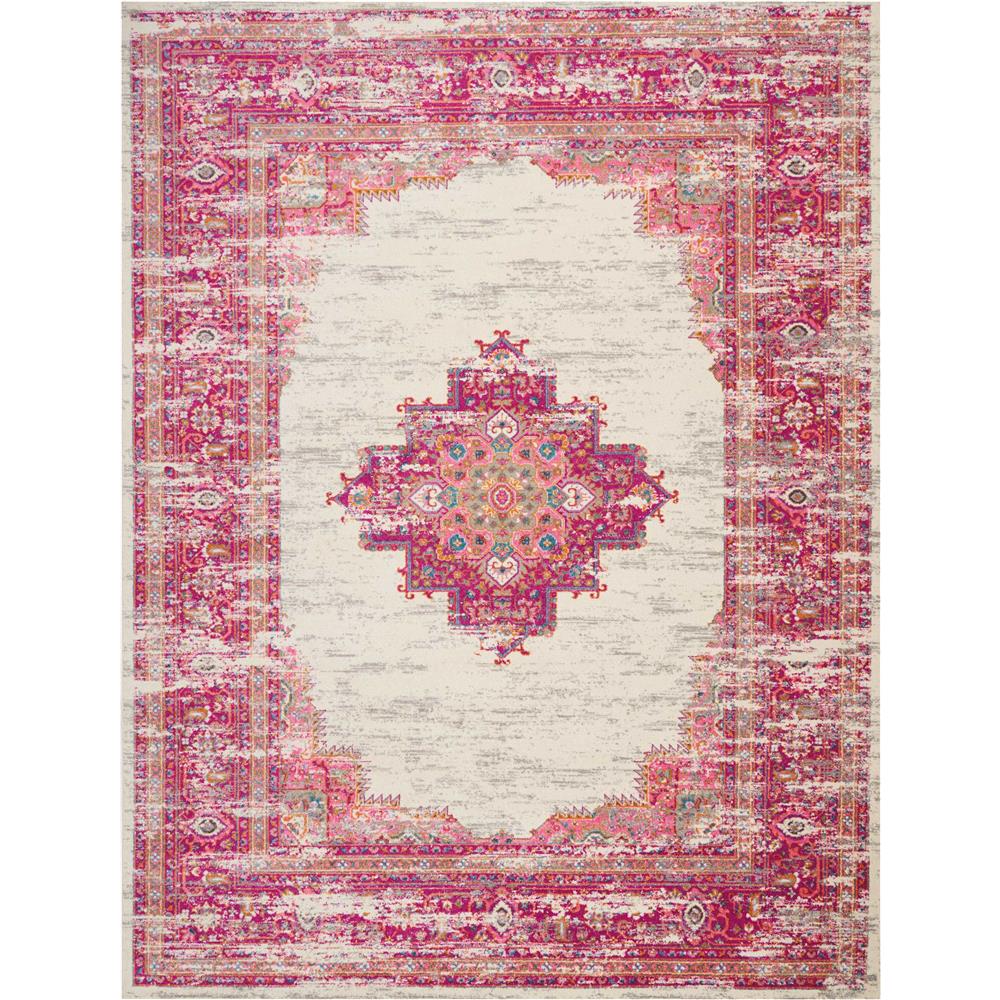 Nourison PSN03 Passion 9 Ft. x 12 Ft. Indoor/Outdoor Rectangle Rug in  Ivory/Fuchsia