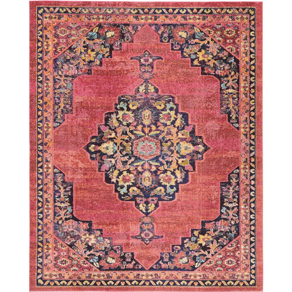 Nourison PST01 Passionate 7 Ft.10 In. x 10 Ft. Indoor/Outdoor Rectangle Rug in  Pink/Flame