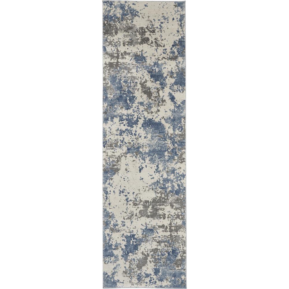 Nourison RUS08 Rustic Textures 7 Ft.10 In. x 10 Ft.6 In. Indoor/Outdoor Rectangle Rug in  Grey/Blue