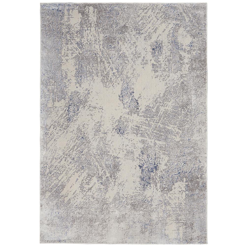 Nourison SLE06 Sleek Textures 3 Ft.11 In. x 5 Ft.11 In. Indoor/Outdoor Rectangle Rug in  Ivory/Grey