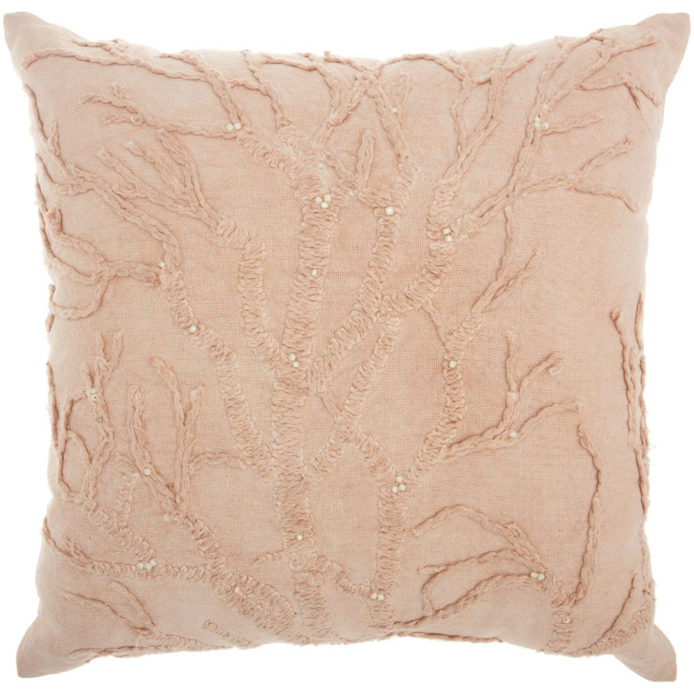 Nourison CR670 Mina Victory Life Styles Tree of Life Blush Throw Pillow in BLUSH