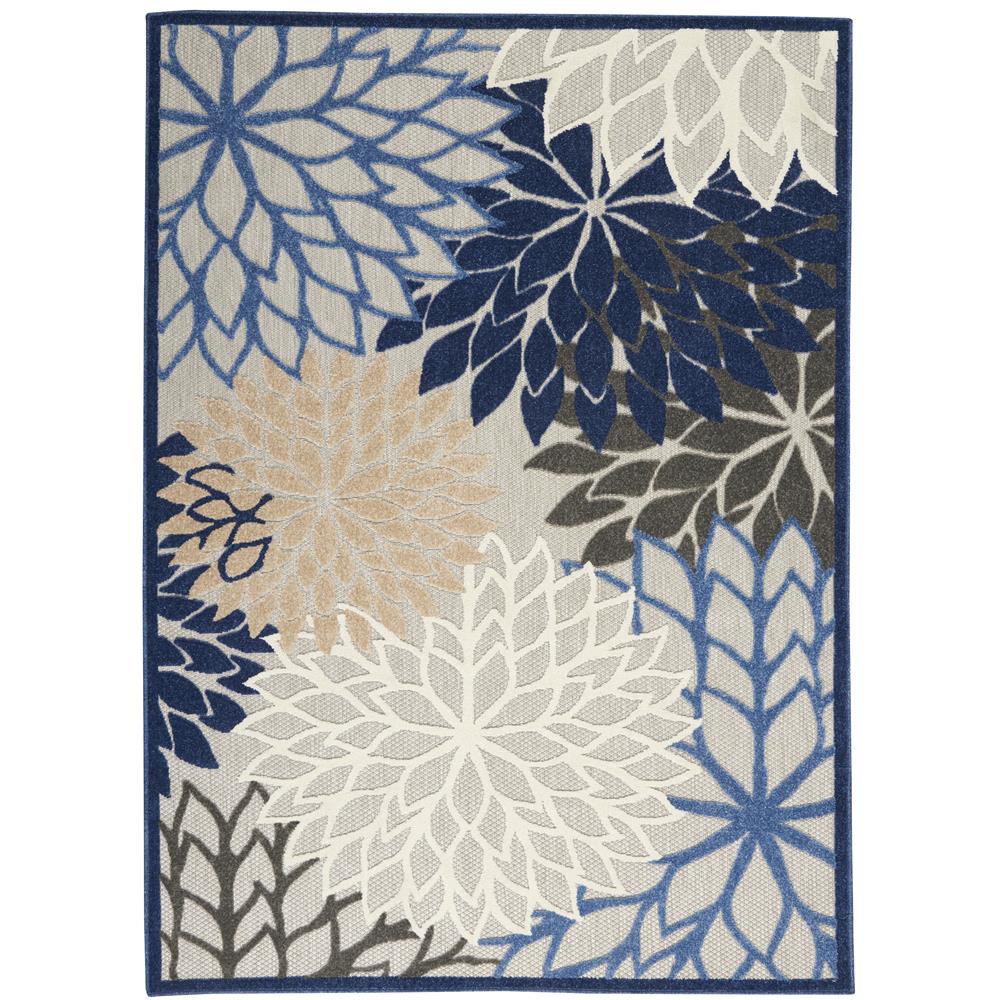 Nourison ALH05 Aloha 5 Ft.3 In. x 7 Ft.5 In. Indoor/Outdoor Rectangle Rug in  Blue/Multicolor