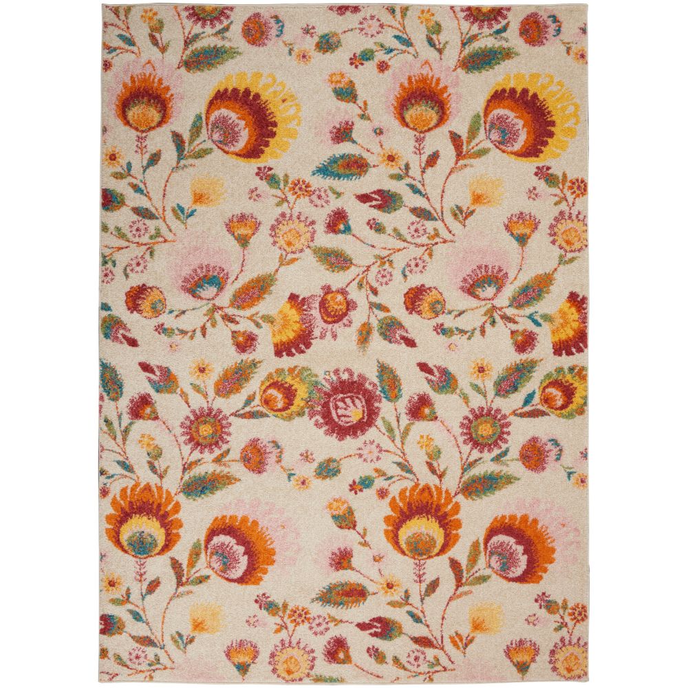 Nourison ALR08 Allure 5 Ft. 3 In. x 7 Ft. 3 In. Area Rug in Ivory Multicolor