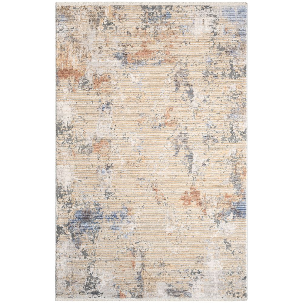 Nourison MAB01 Modern Abstract Area Rug in Beige Grey, 3