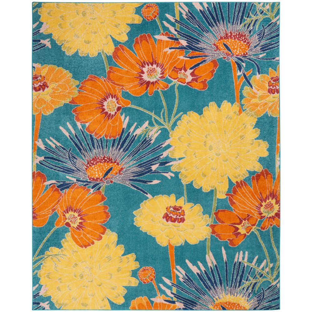 Nourison ALR06 Allure 7 Ft. 10 In. x 9 Ft. 10 In. Area Rug in Turquoise Multicolor