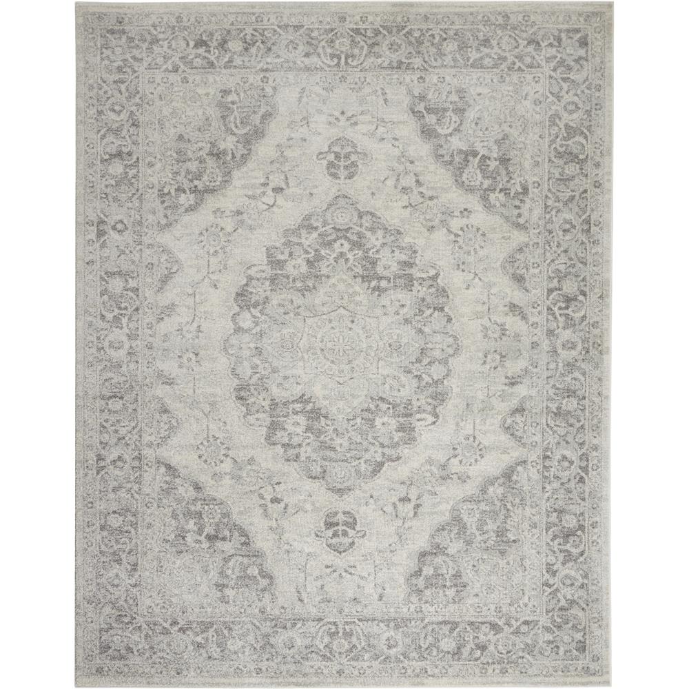 Nourison TRA05 Tranquil 8 Ft.10 In. x 11 Ft.10 In. Indoor/Outdoor Rectangle Rug in  Ivory/Grey