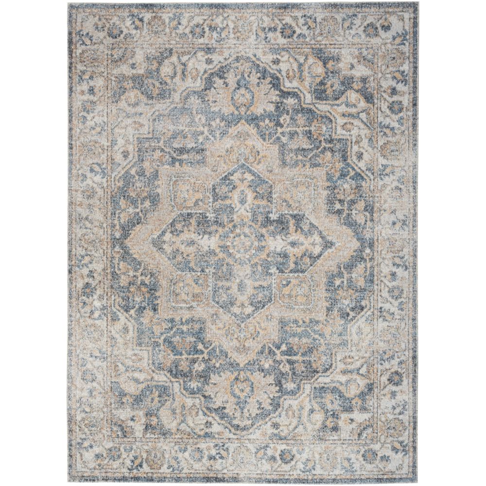 Nourison ASW12 Astra Machine Washable Area Rug in Grey/Blue, 5