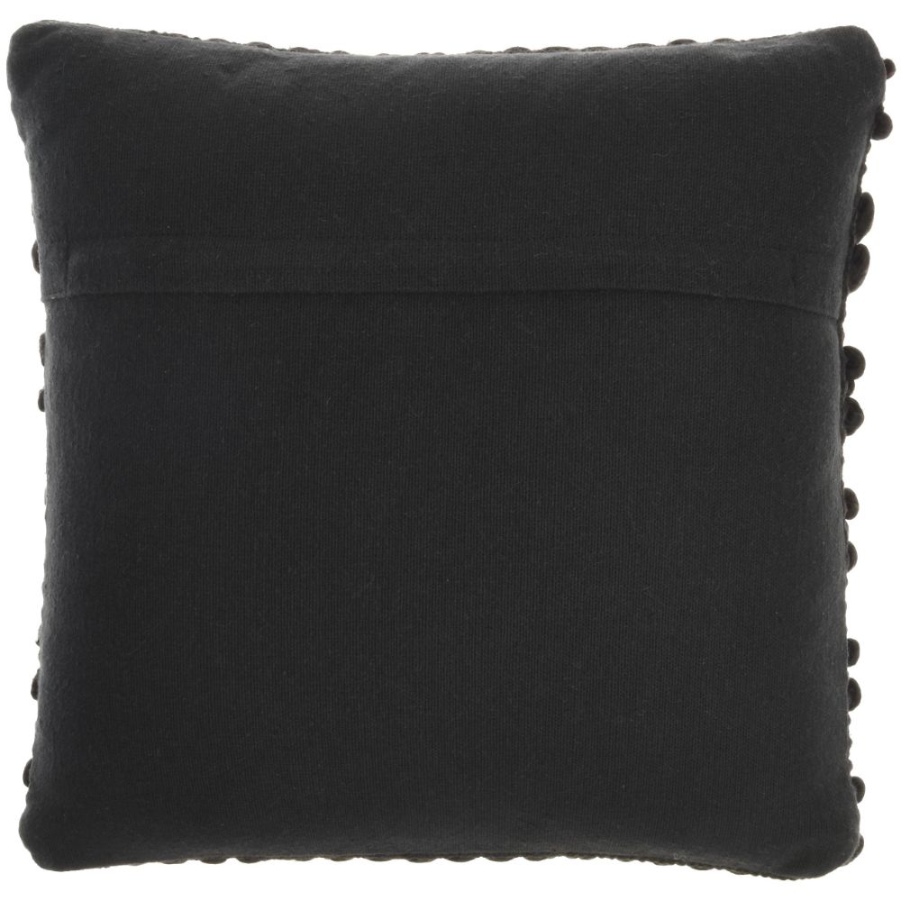 Nourison DC827 Mina Victory Life Styles Woven Stripes Black Throw Pillow in Black