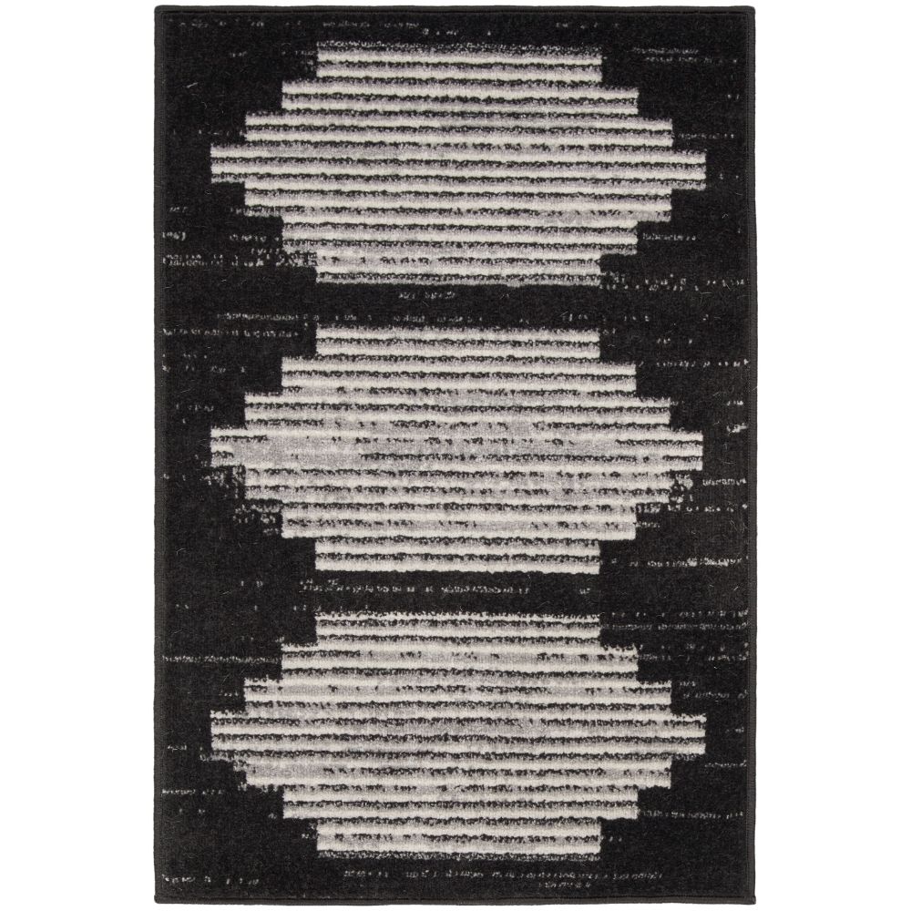 Nourison MDP01 Modern Passion Area Rug in Blk/Grey, 2